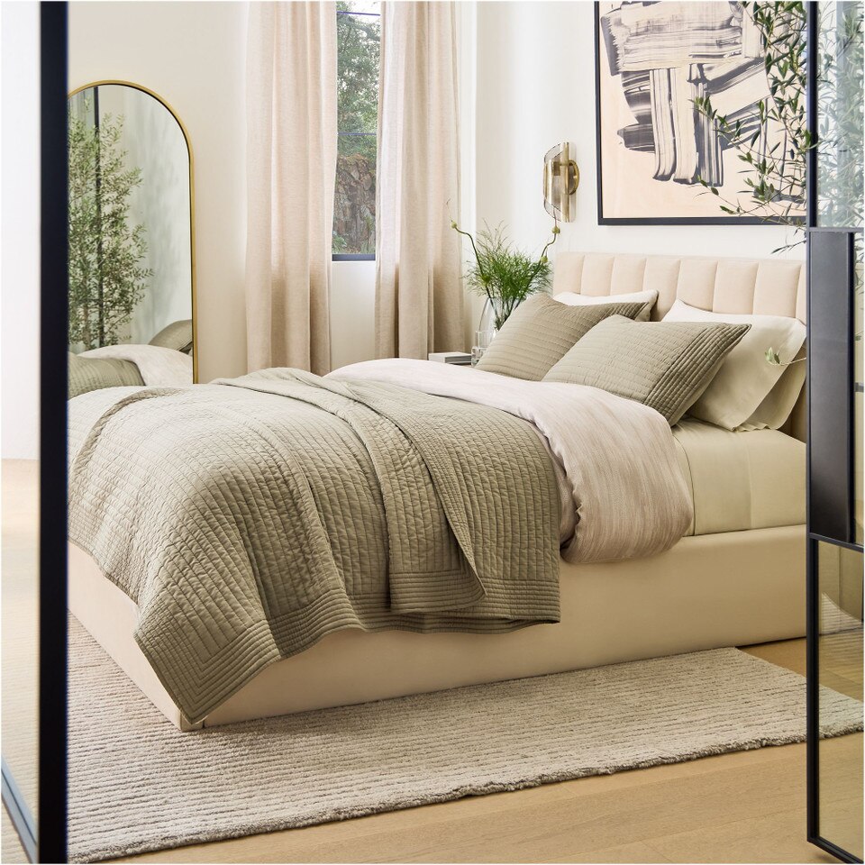 Silky TENCEL™ Pick Stitch Bedspread & Pillowcases